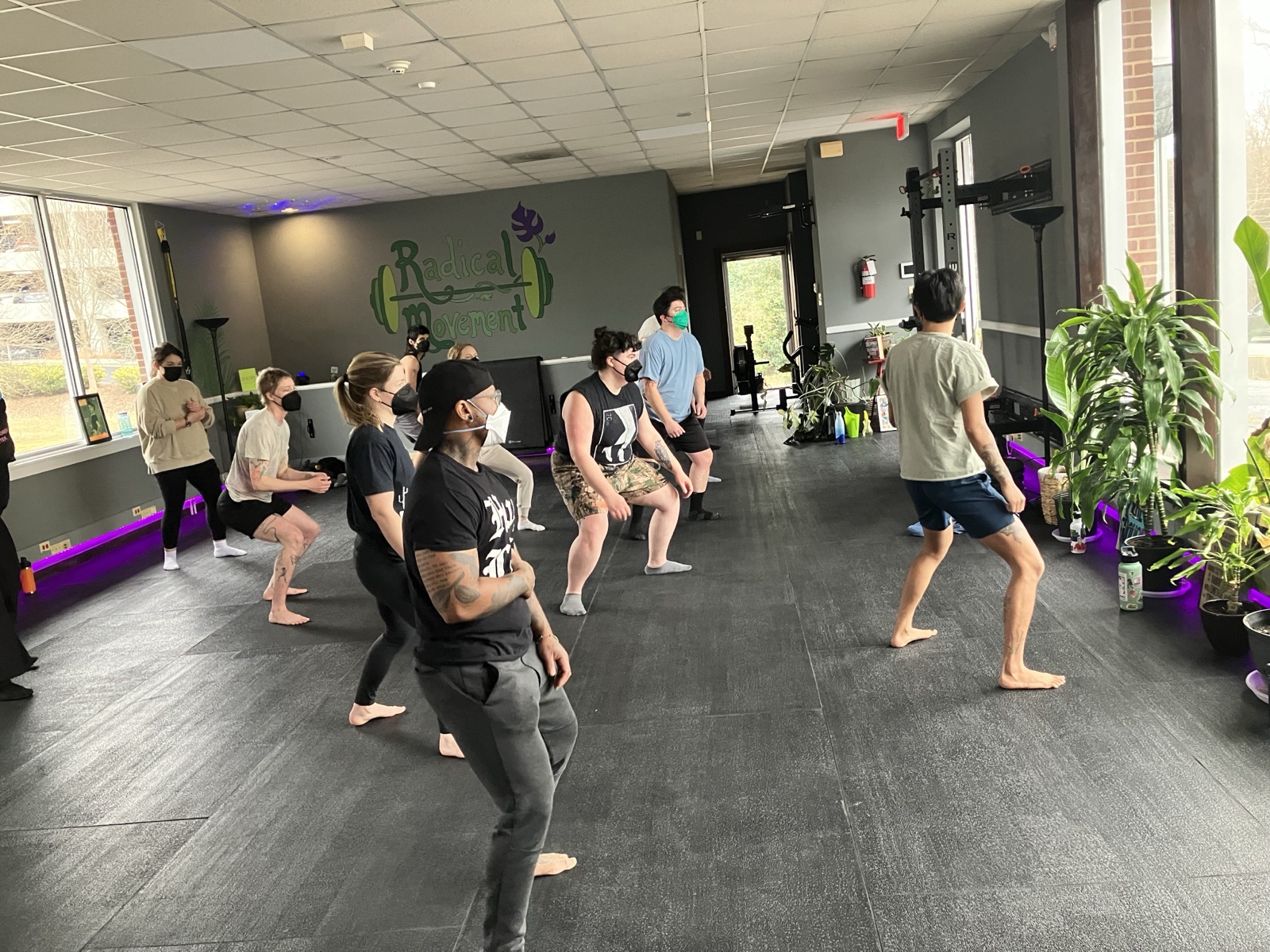 A community class in motion at Auroraflow