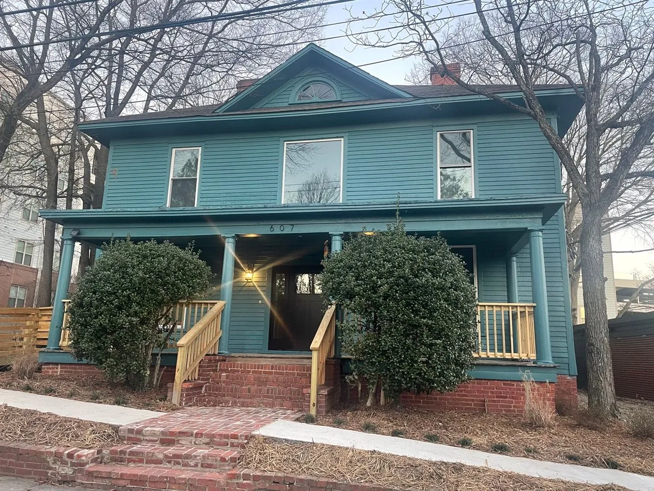 Auroraflow's home, a turquoise Victorian house in downtown Durham, NC