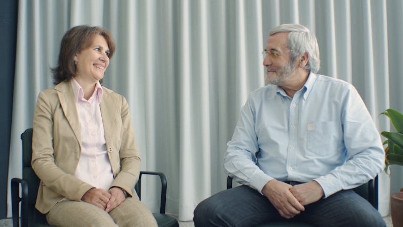 Happy older couple at Auroraflow